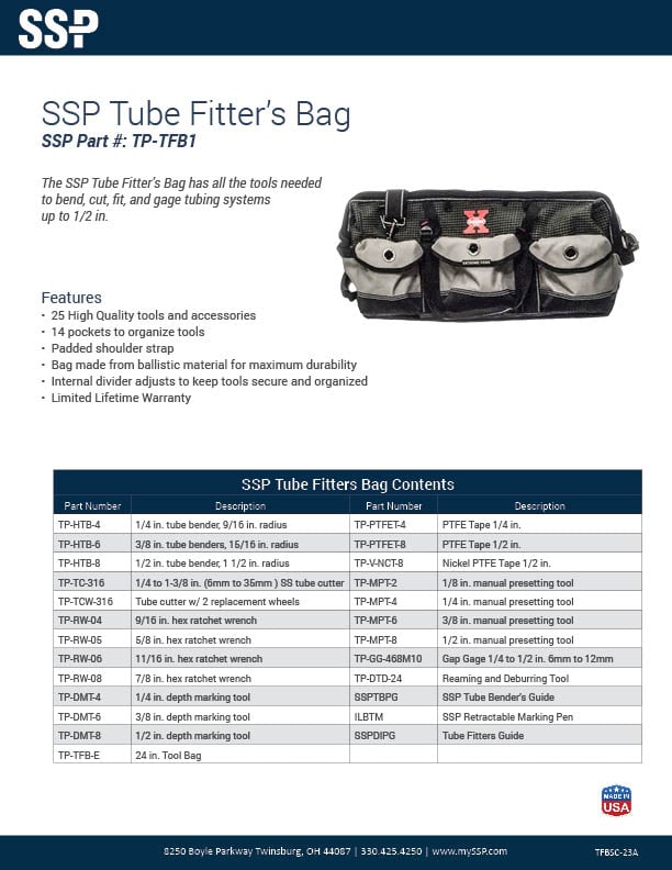 SSP Tube Fitters Bag - Cover